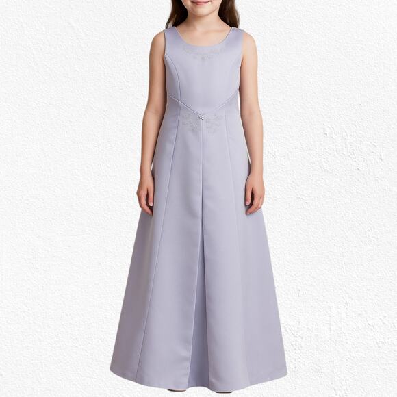 Y2K Vintage Purple Rhinestone Embellished Ball Gown Dress Flower Girl Size 12 - Picture 1 of 16